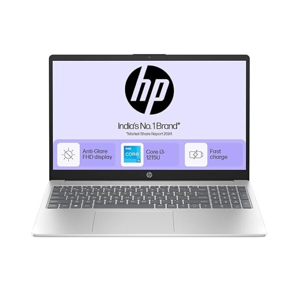 HP 15, 12th Gen Intel Core i3-1215U Laptop (8GB RAM, 512GB SSD) 15.6"/39.62cm, FHD, Win 11, MS Office 2021, Silver, 1.59Kg, Dual Speakers, FD0061TU