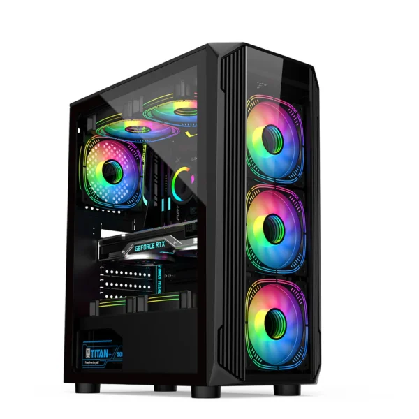 LAPCARE Champ Gaming Computer Case Champ With RGB Fans (LGT-423)